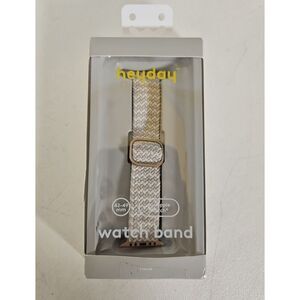 Heyday Watch Band For Apple Watch 42-45mm Fabric Grey Gold Dot OPEN‎ BOX